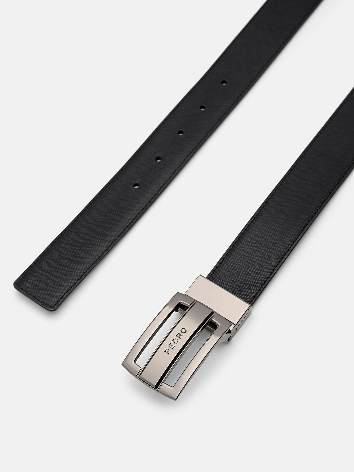 Sabuk Kulit Bolak-Balik dengan Gesper Lidah, 