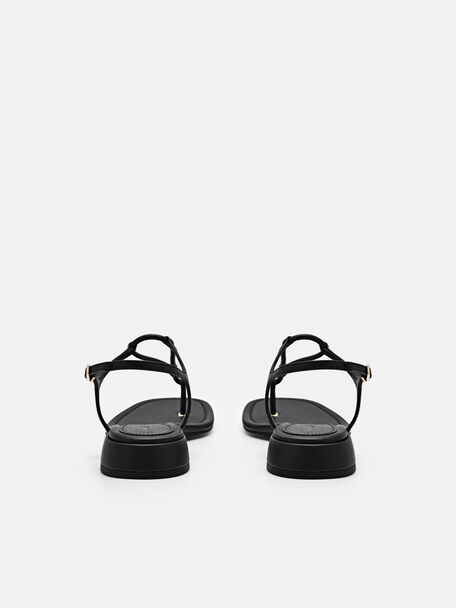 PEDRO Icon Leather Heel Sandals, Black
