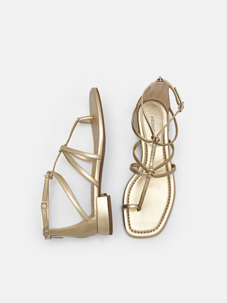 PEDRO Icon Leather Heel Sandals, Black