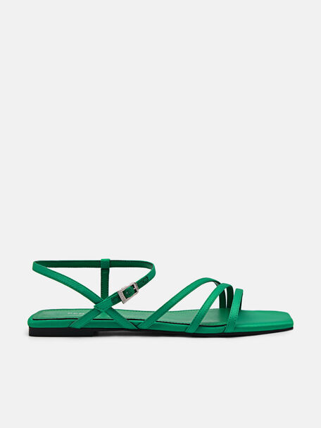 Peggy Ankle Strap Sandals, Green, hi-res