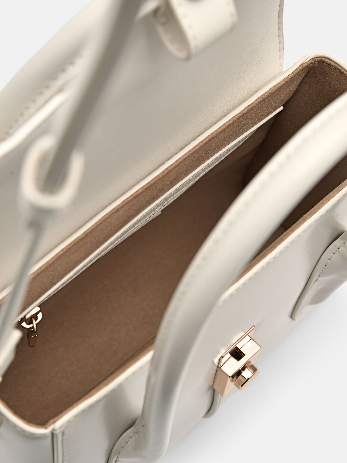 PEDRO Studio Farida Leather Compact Handbag, Chalk