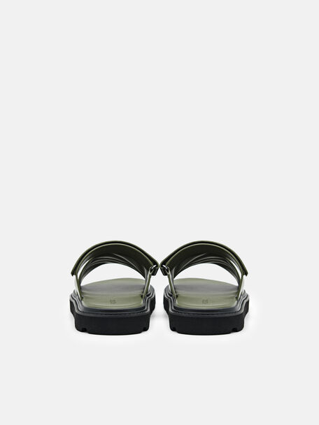 PEDRO Icon Leather Heel Sandals, Black