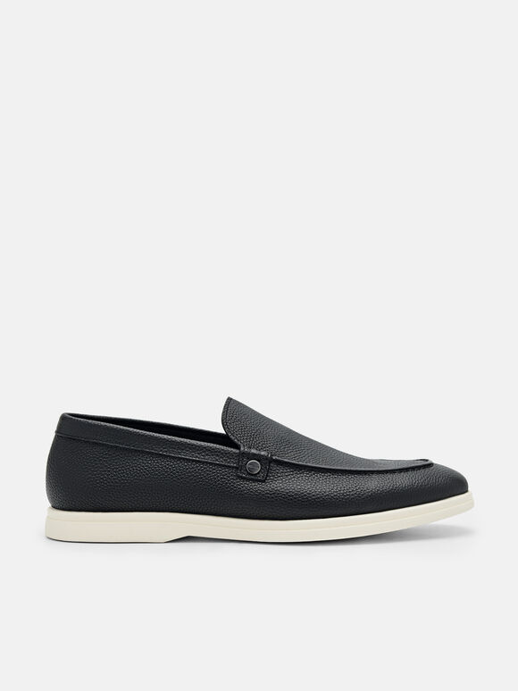 Oliver Leather Loafers, Black, hi-res