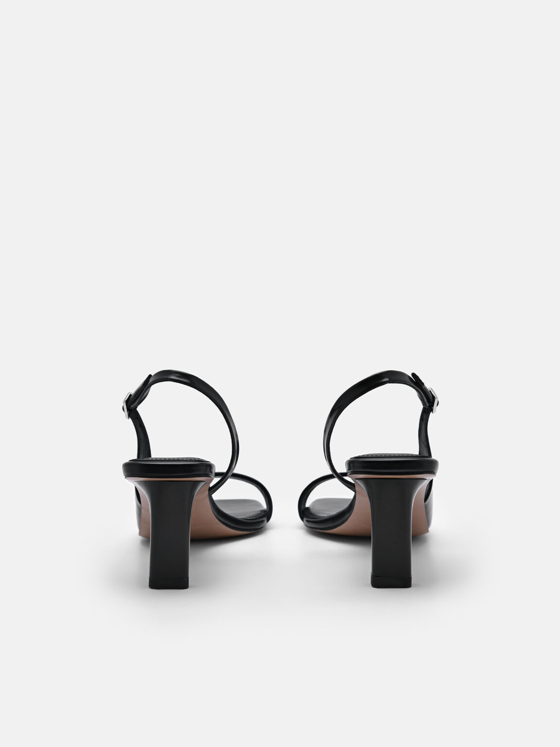PEDRO Studio Simone Leather Heel Sandals, Black