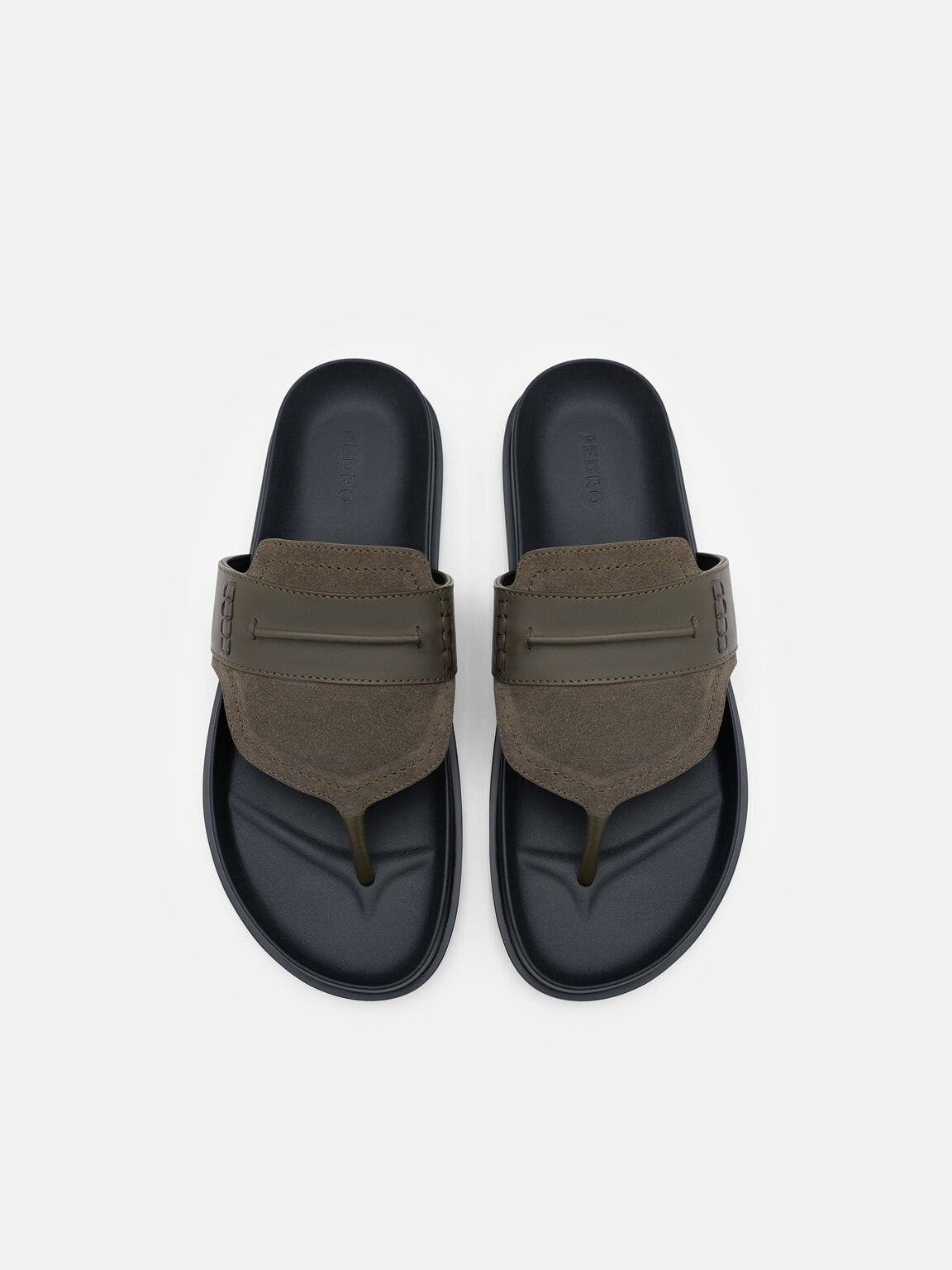 Suede Penny Thong Sandals, 