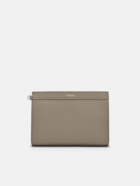 Pouch Kulit dengan Ritsleting, 