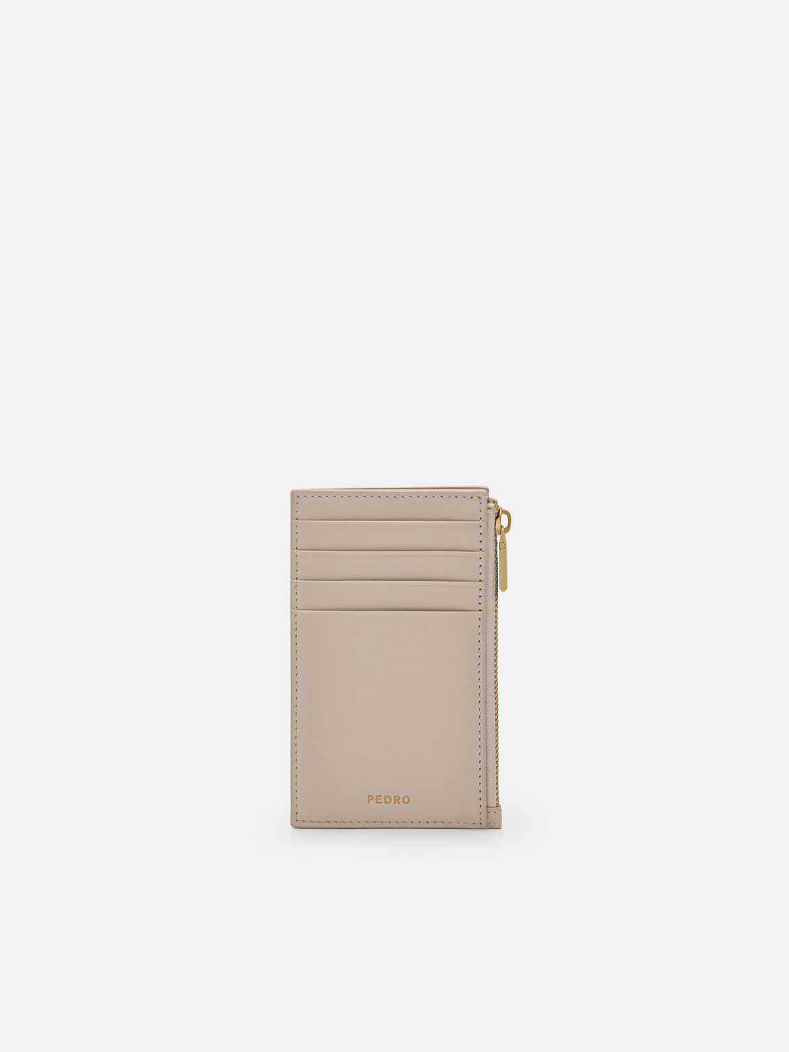 Leather Card Holder, Sand, hi-res