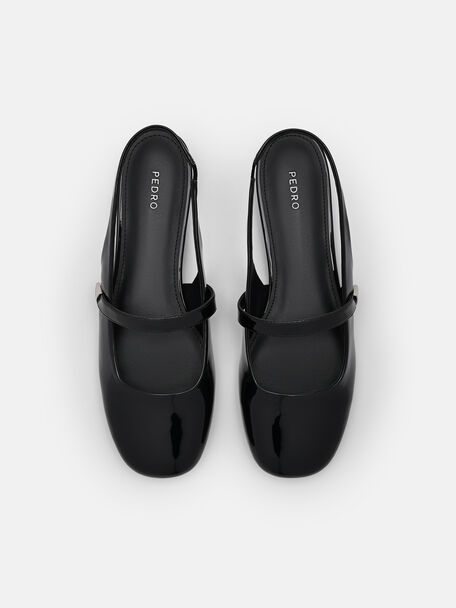 PEDRO Icon Leather Heel Sandals, Black
