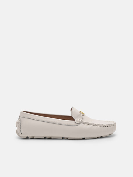 PEDRO Icon Leather Horsebit Driving Shoes, Chalk, hi-res