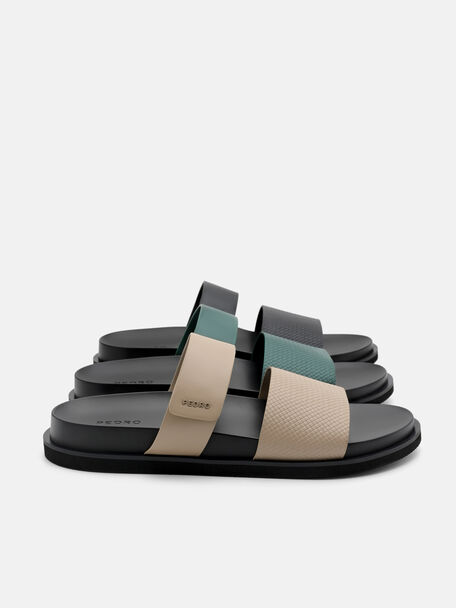 Embossed Slide Sandals, , hi-res