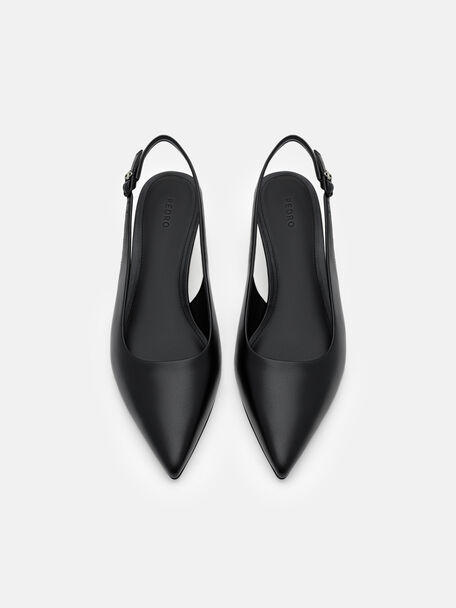 Sepatu Pumps Slingback Wedge Kulit Adena, , hi-res