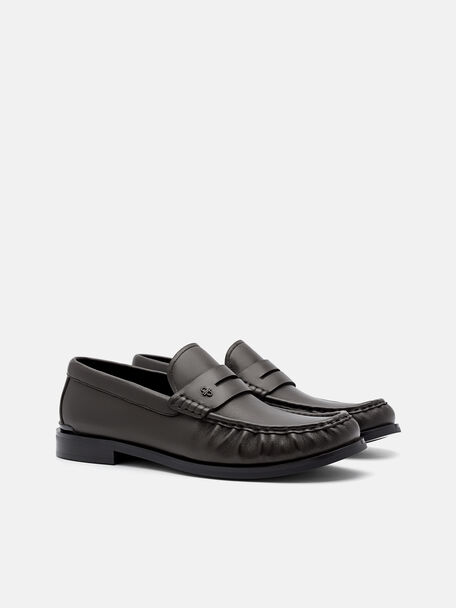 PEDRO Icon Leather Heel Sandals, Black