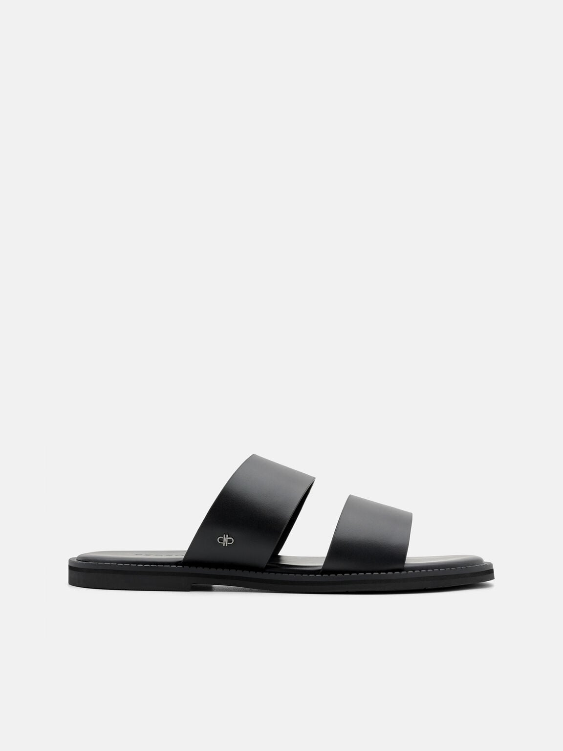 Leather Double-Strap Slide Sandals, , hi-res