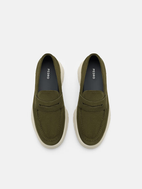 Suede Hybrix Loafers, , hi-res