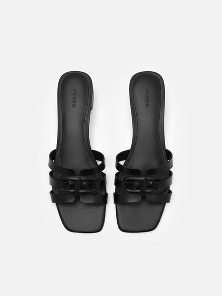 Sandal Hak Tinggi Carmel Berbahan Kulit, 