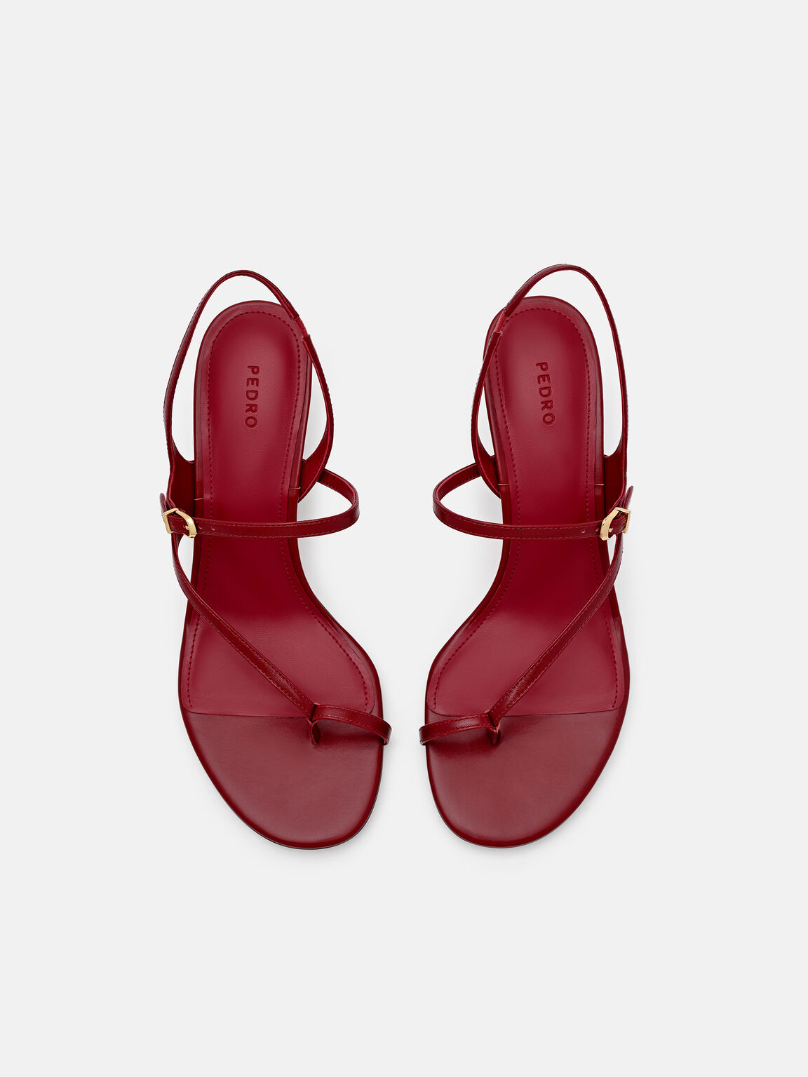 Sandal Hak Kulit Oblique, , hi-res