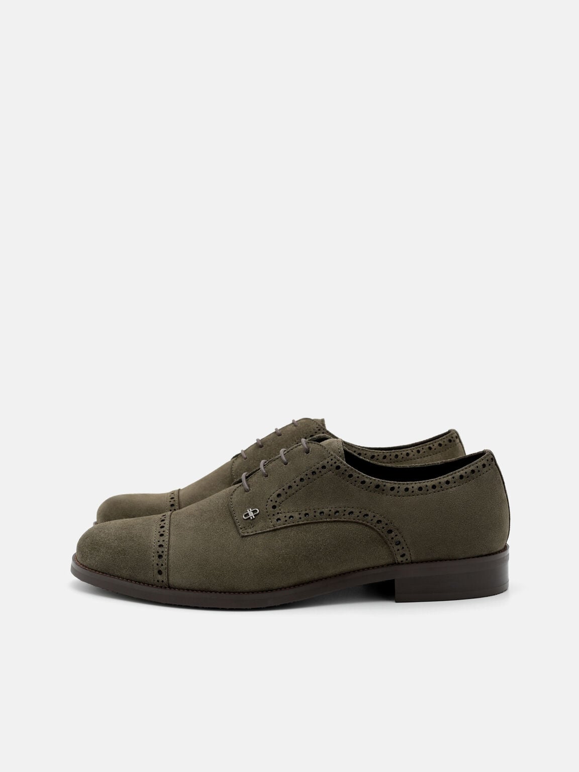 Suede Brogue Derby Shoes, , hi-res