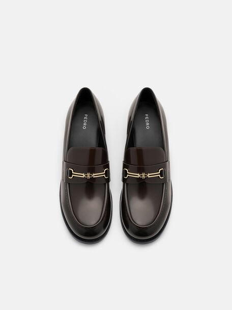 Alistair Leather Heel Loafers, , hi-res