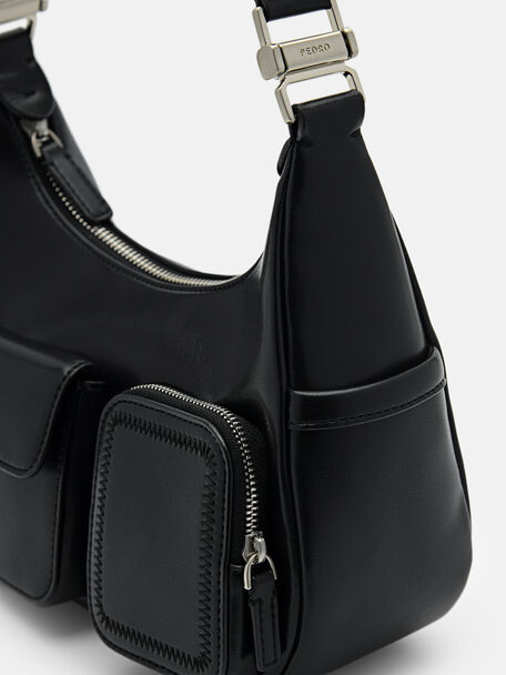 PEDRO Icon Leather Heel Sandals, Black