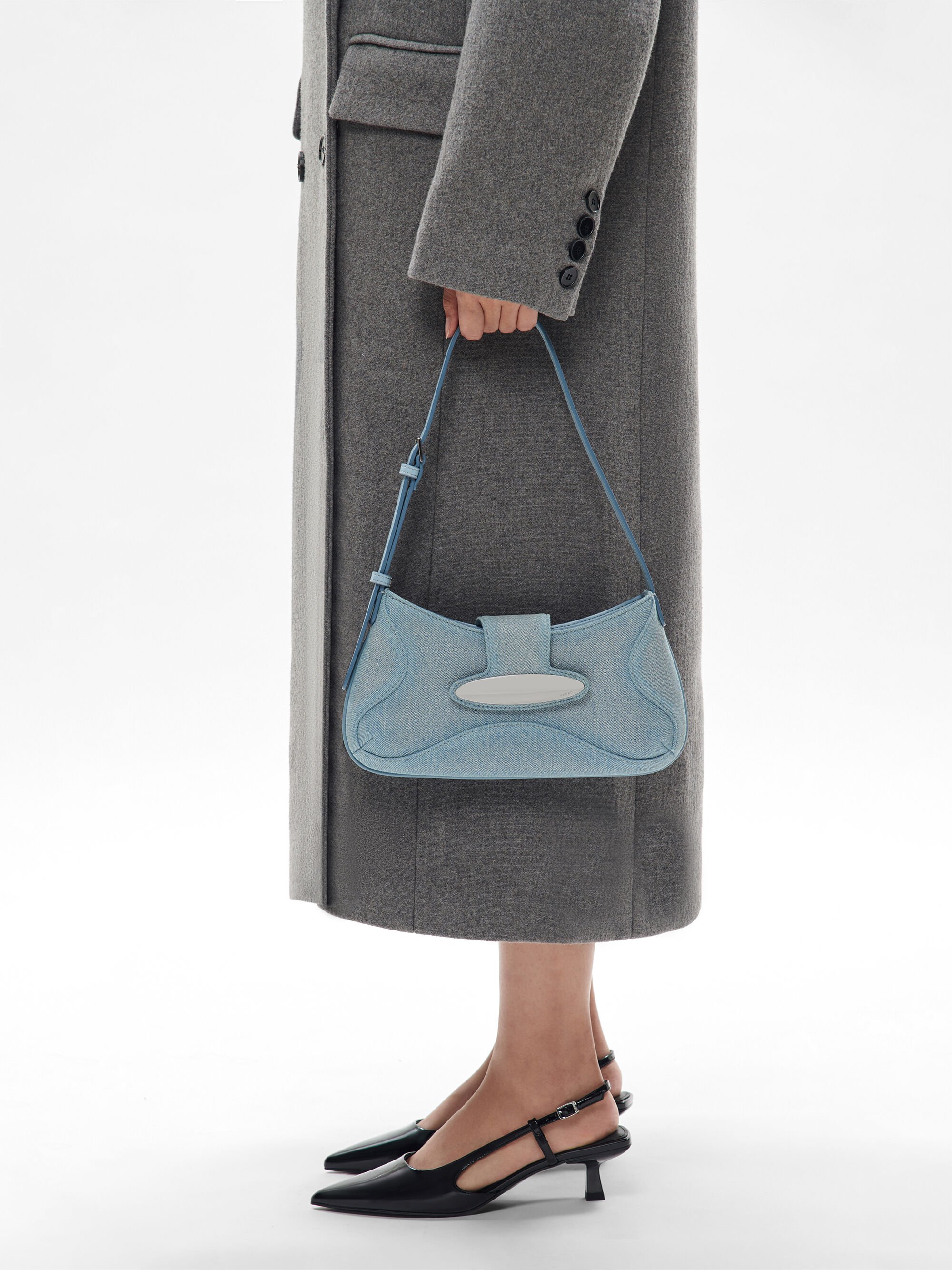 Slate Blue Dione Shoulder Bag - PEDRO ID