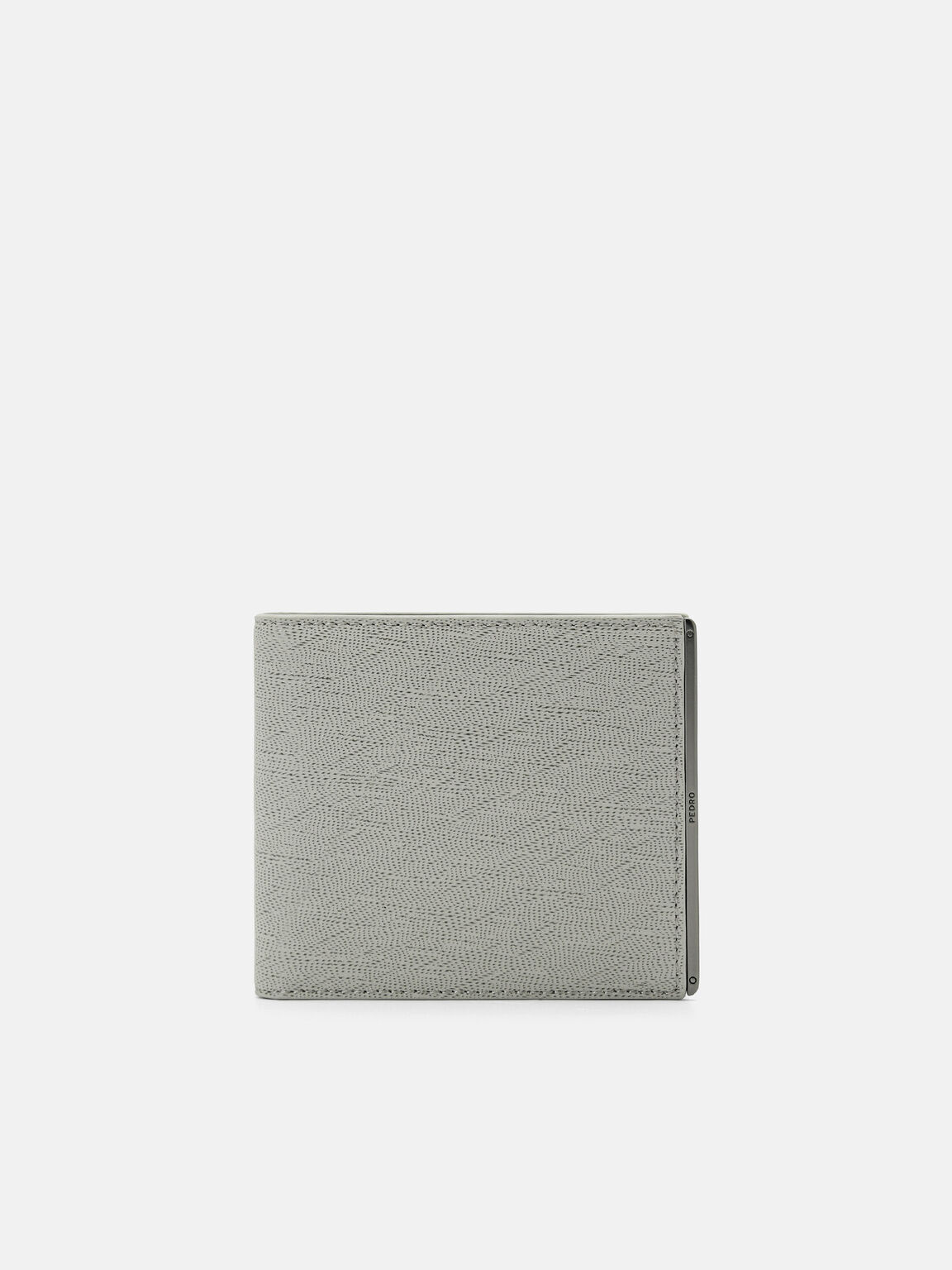 Leather Bi-Fold Card Holder, Grey