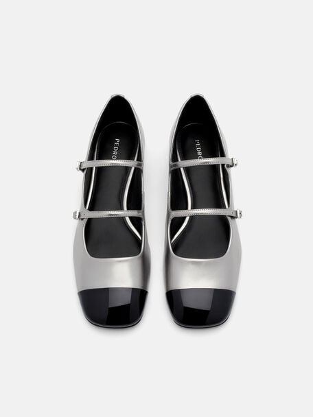 PEDRO Icon Leather Heel Sandals, Black