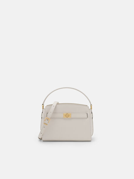 Tas Tangan Kulit dengan Sabuk, 