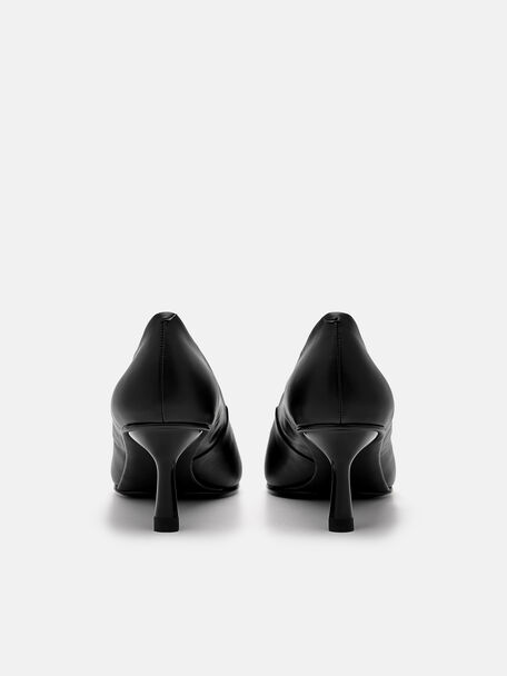 PEDRO Icon Leather Heel Sandals, Black