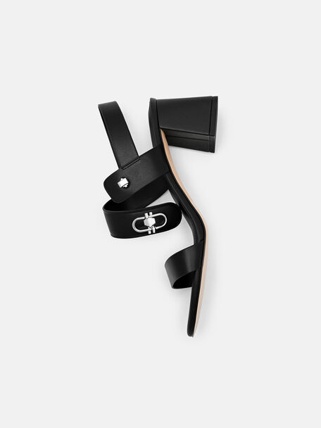 Sienna Leather Heel Sandals, , hi-res
