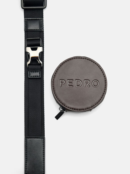 PEDRO Icon Leather Heel Sandals, Black