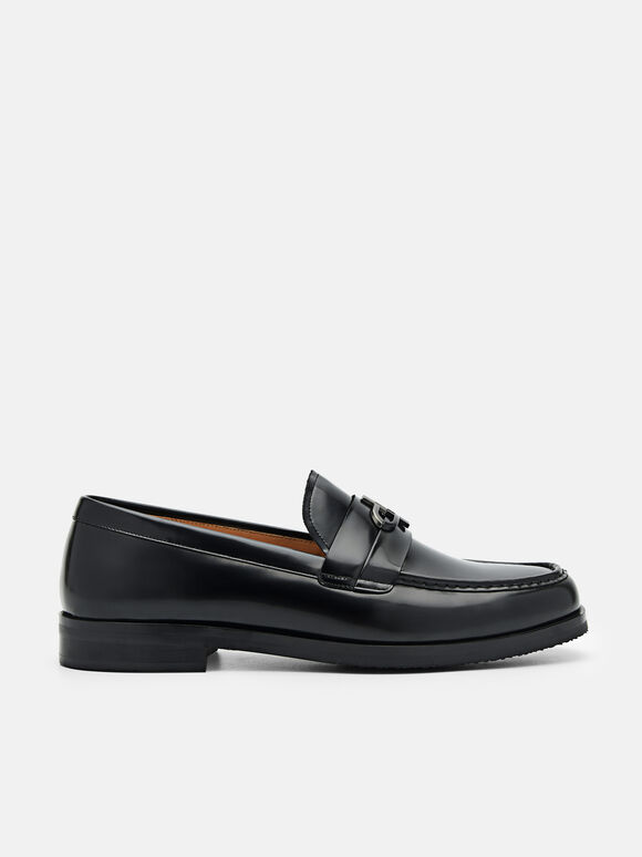 PEDRO Icon Leather Loafers, Black, hi-res