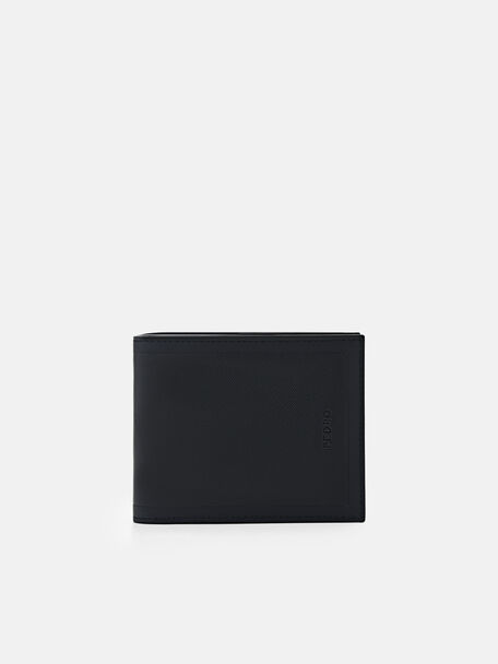 Leather Bi-Fold Wallet with Insert, Black, hi-res