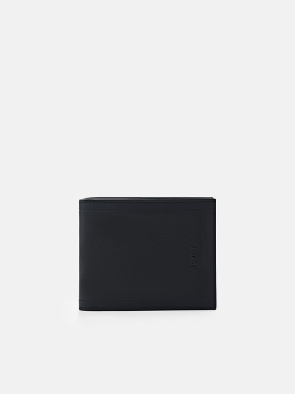 Leather Bi-Fold Wallet with Insert, Black, hi-res