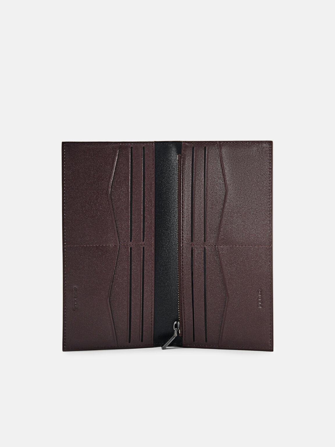 Embossed Leather Long Wallet, 