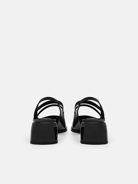 PEDRO Icon Leather Heel Sandals, Black