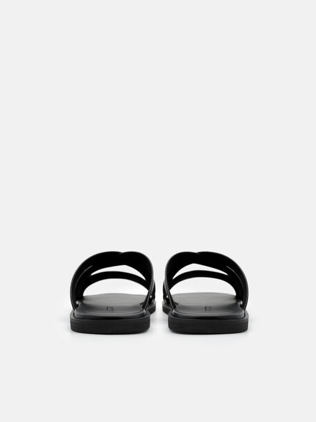 Cross-Strap Slide Sandals, , hi-res