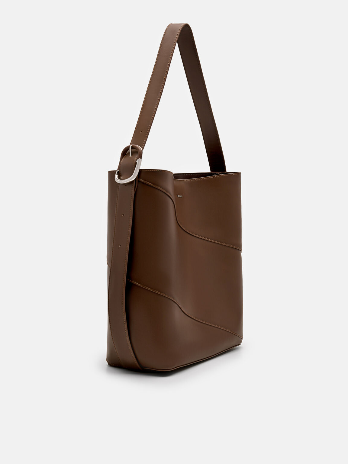 Tas Bridget Oversized Bucket, Dark Brown