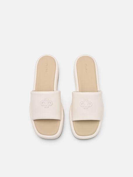 Leather Wedge Sandals, 