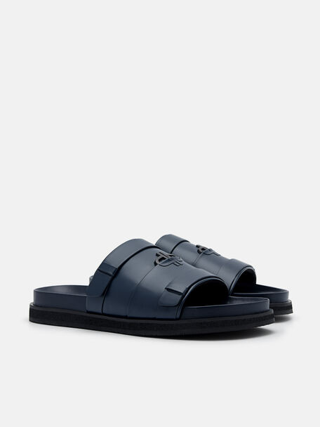 PEDRO Icon Leather Heel Sandals, Black