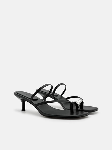 Lia Leather Heel Sandals, , hi-res