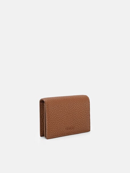 Tumbled Leather Bi-Fold Card Holder, 