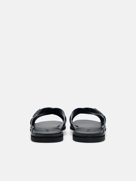 PEDRO Icon Leather Heel Sandals, Black