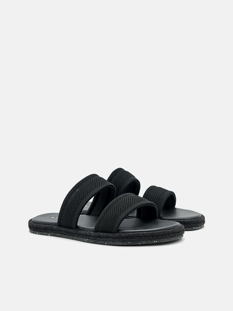 PEDRO Icon Leather Heel Sandals, Black