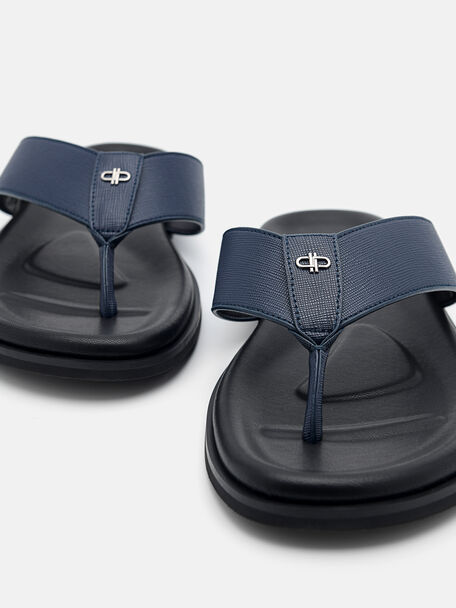 PEDRO Icon Leather Heel Sandals, Black