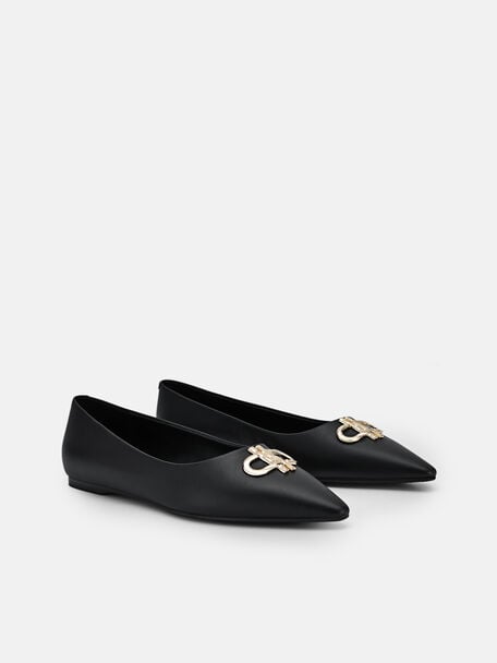 PEDRO Icon Leather Heel Sandals, Black