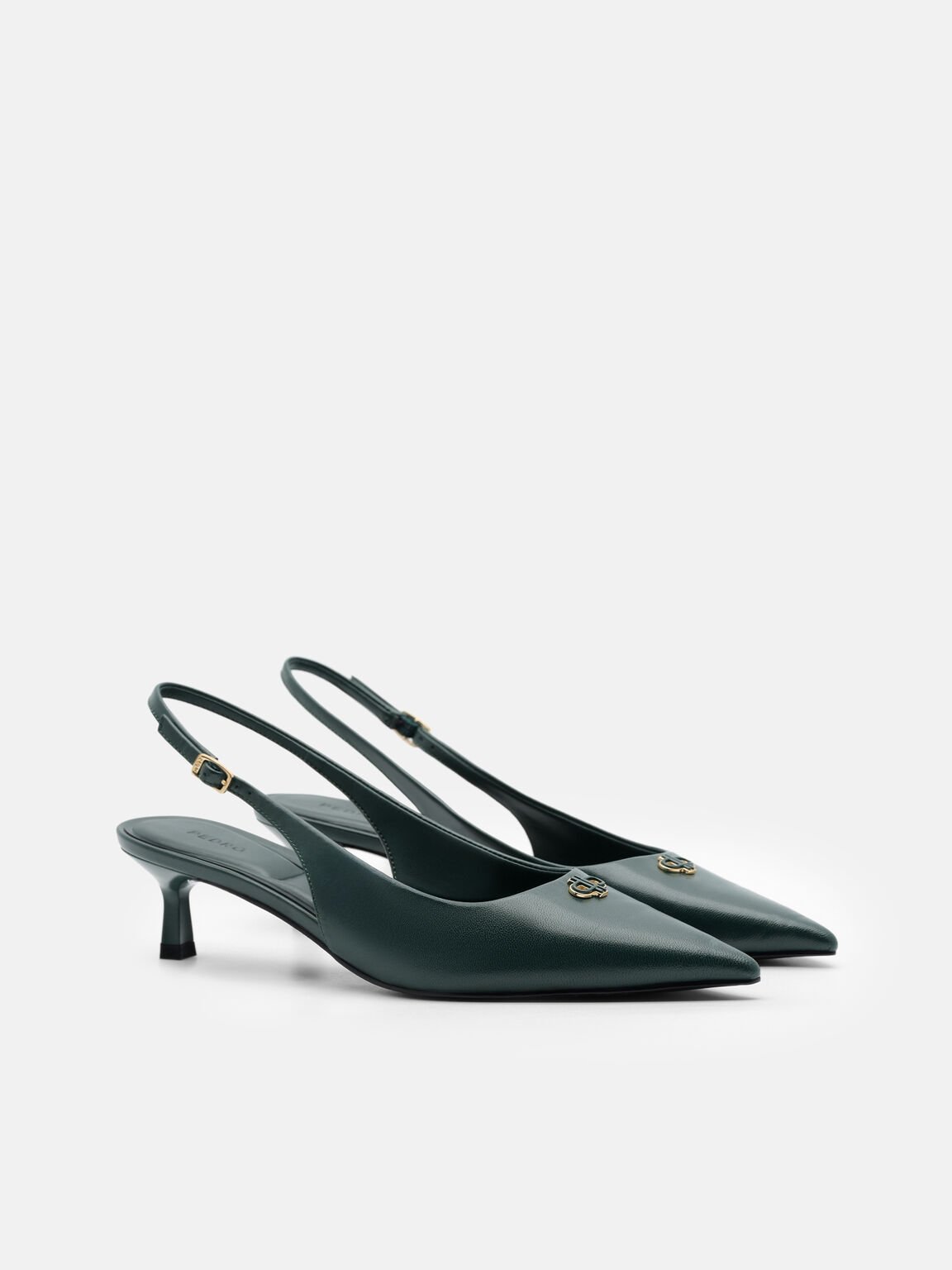 Leather Slingback Heel Pumps, , hi-res