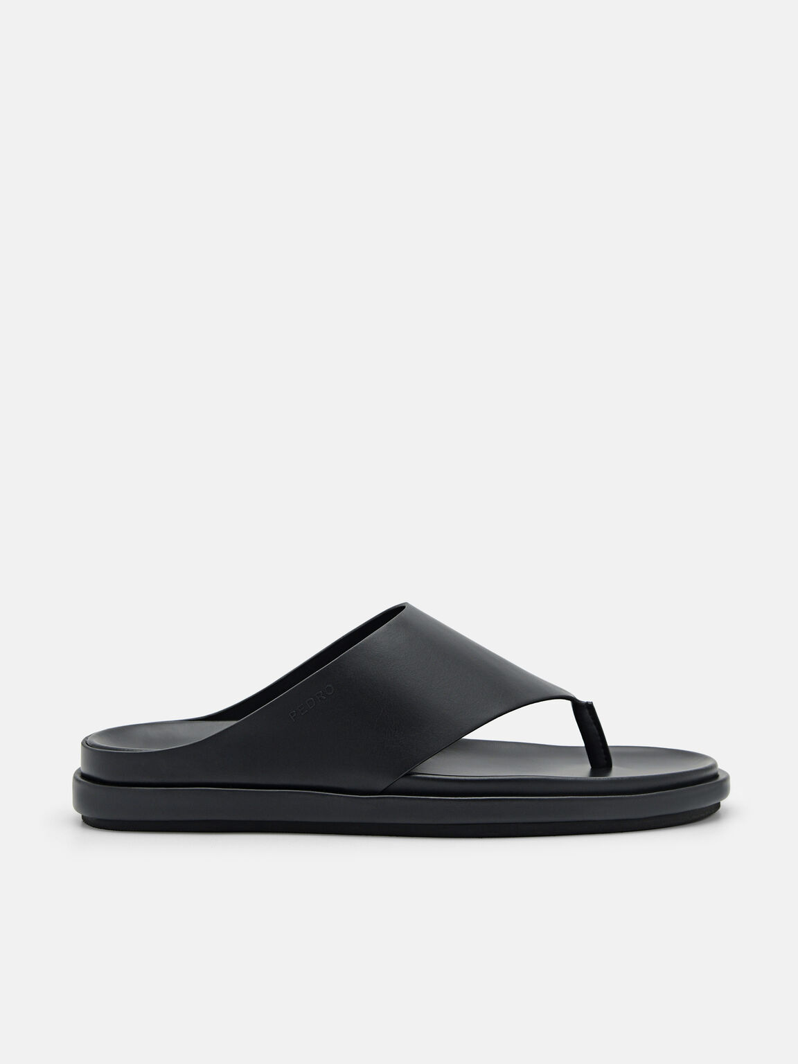 Microfiber Thong Sandals, Black, hi-res