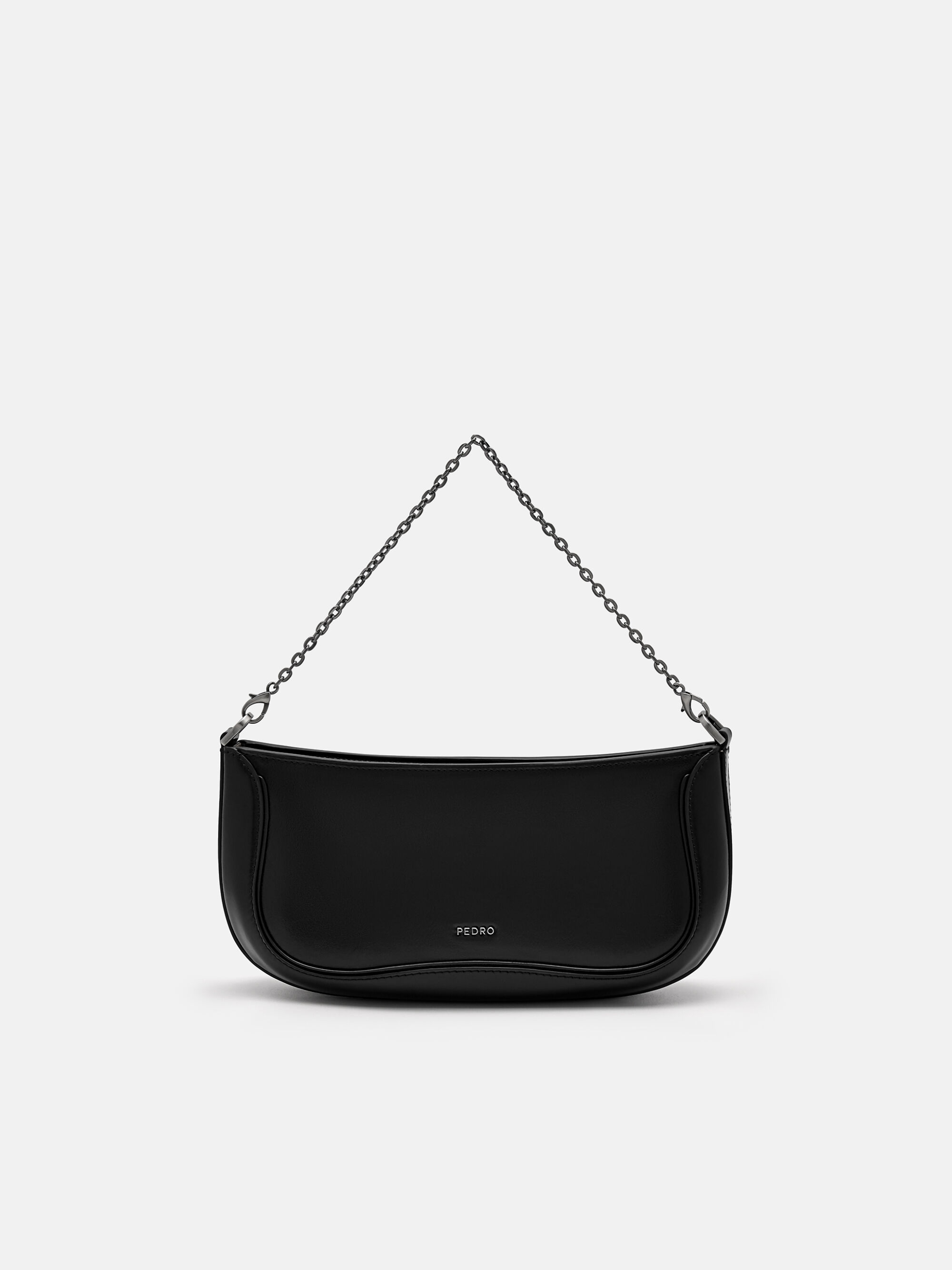 Black PEDRO Icon Oiled Leather Studded Shoulder Bag - PEDRO ID