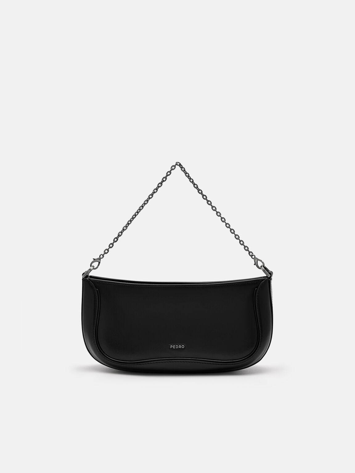 PEDRO Icon Oiled Leather Studded Shoulder Bag, Black