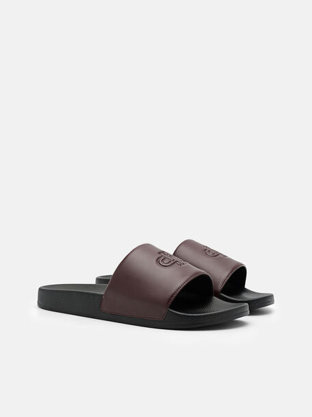 PEDRO Icon Leather Heel Sandals, Black